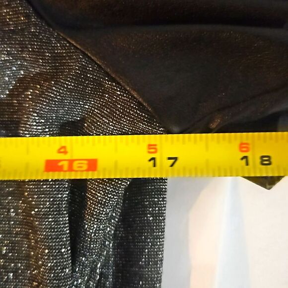 Generation LOVE MED Sparkly Midi/Mini T-Shirt Dress Faux Leather Sleeves - Picture 8 of 13